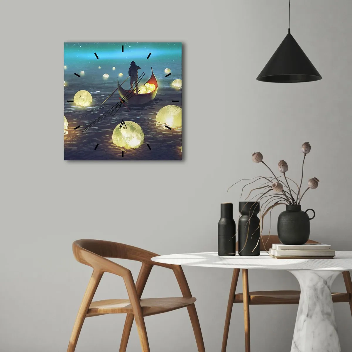 Relógio de parede - Relógio em vidro - Coisas com as quais os filósofos nunca sonharam - 40x40 cm