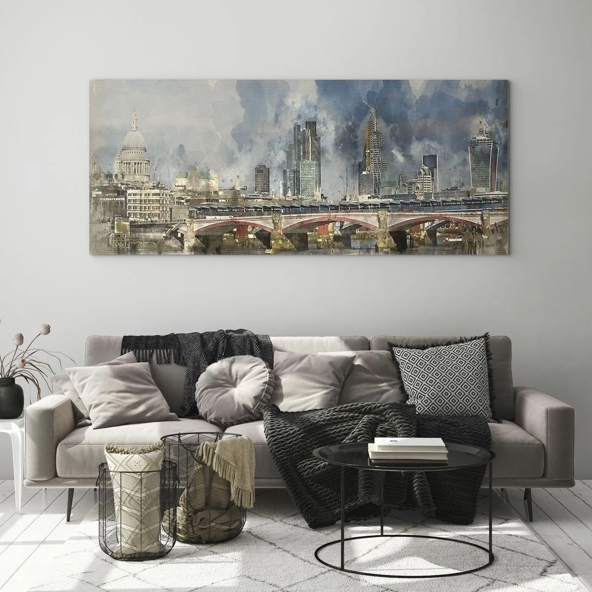 Quadro em vidro - Londres em toda a sua glória - 160x50 cm
