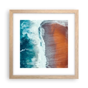 Pôster com moldura de carvalho claro - Toque do oceano - 30x30 cm