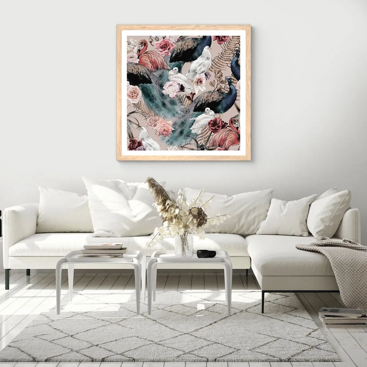 Pôster com moldura de carvalho claro - No jardim do palácio - 40x40 cm