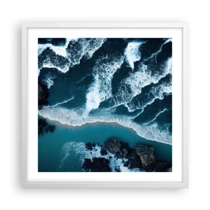 Pôster em moldura branca - Envolto em ondas - 50x50 cm