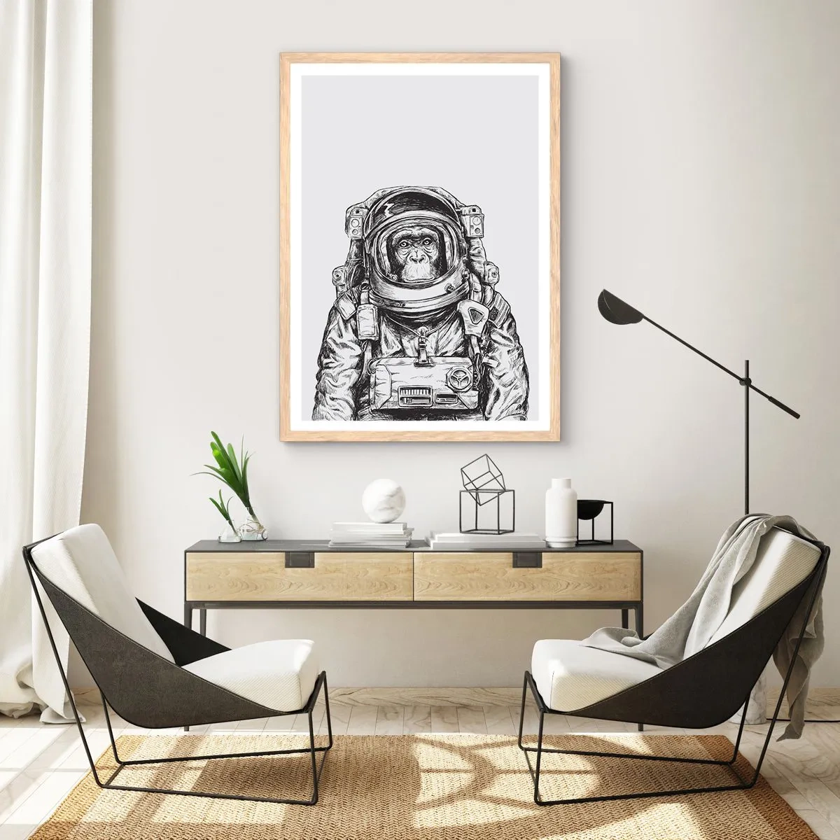 Pôster com moldura de carvalho claro - Evolução alternativa - 70x100 cm