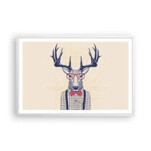 Pôster em moldura branca - Extravagância engraçada - 91x61 cm