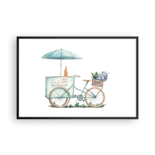 Pôster com moldura preta - Doce lembrança do verão - 91x61 cm