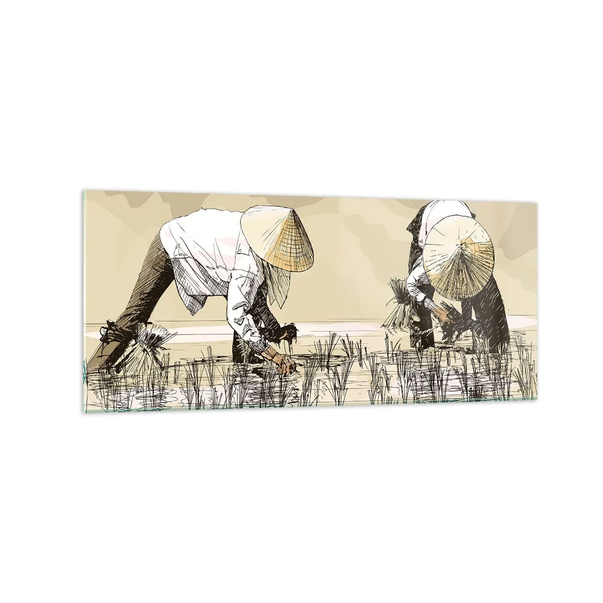 Quadro em vidro - Boa colheita  - 120x50 cm