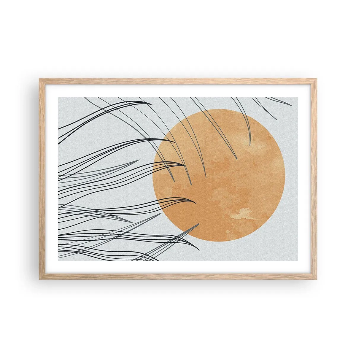 Pôster com moldura de carvalho claro - Sempre em direção ao sol - 70x50 cm