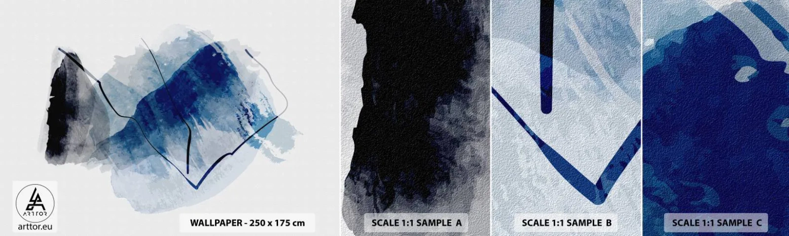 Amostra de Papel de Parede Standard Eco - Iceberg - Abstração, Pedaço, Arte Moderna - 100x30 cm