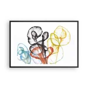 Pôster com moldura preta - Flores com alma - 91x61 cm