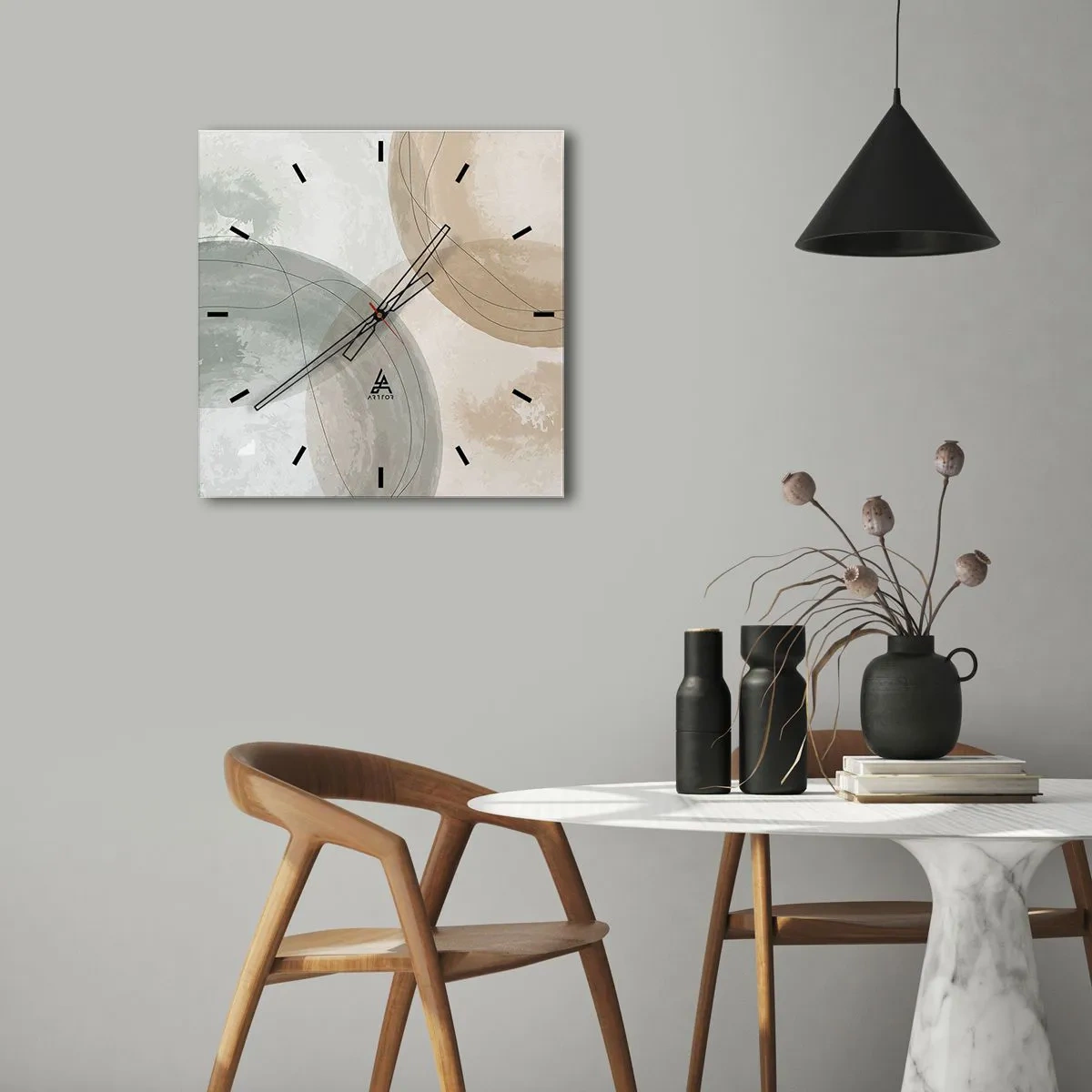 Relógio de parede - Relógio em vidro - Difusão de Mundos - 30x30 cm