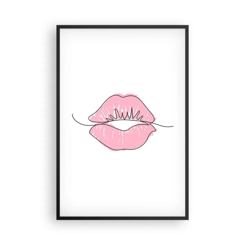 Pôster com moldura preta - Pronto para beijar? - 61x91 cm