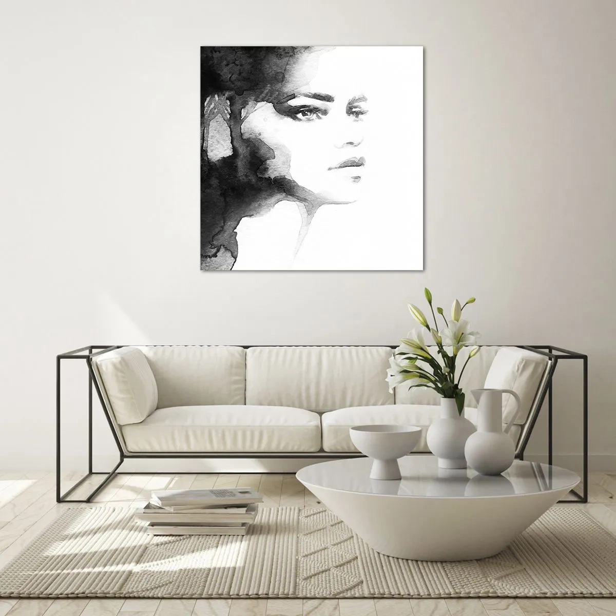 Quadro em vidro - Feita de mistério e névoa - 70x70 cm