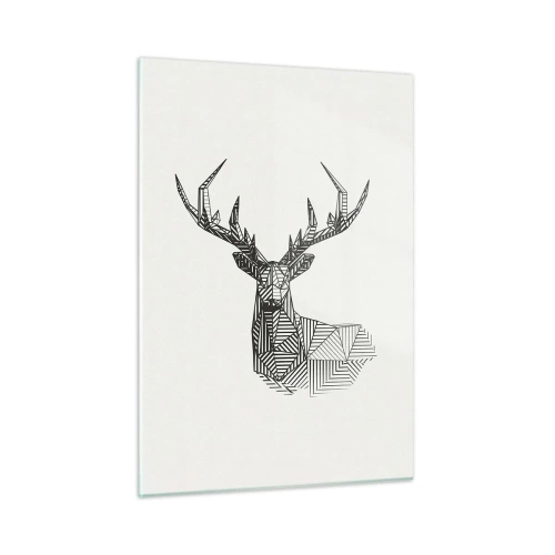 Quadro em vidro - Veado em estilo cubista - 50x70 cm