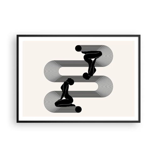 Pôster com moldura preta - Simetria sensual - 100x70 cm