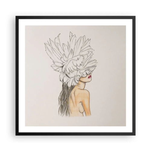 Pôster com moldura preta - Beleza coroada - 60x60 cm