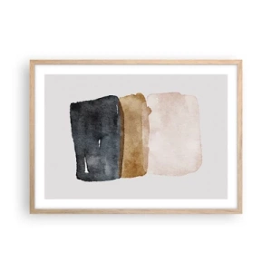 Pôster com moldura de carvalho claro - Composição das cores da terra - 70x50 cm