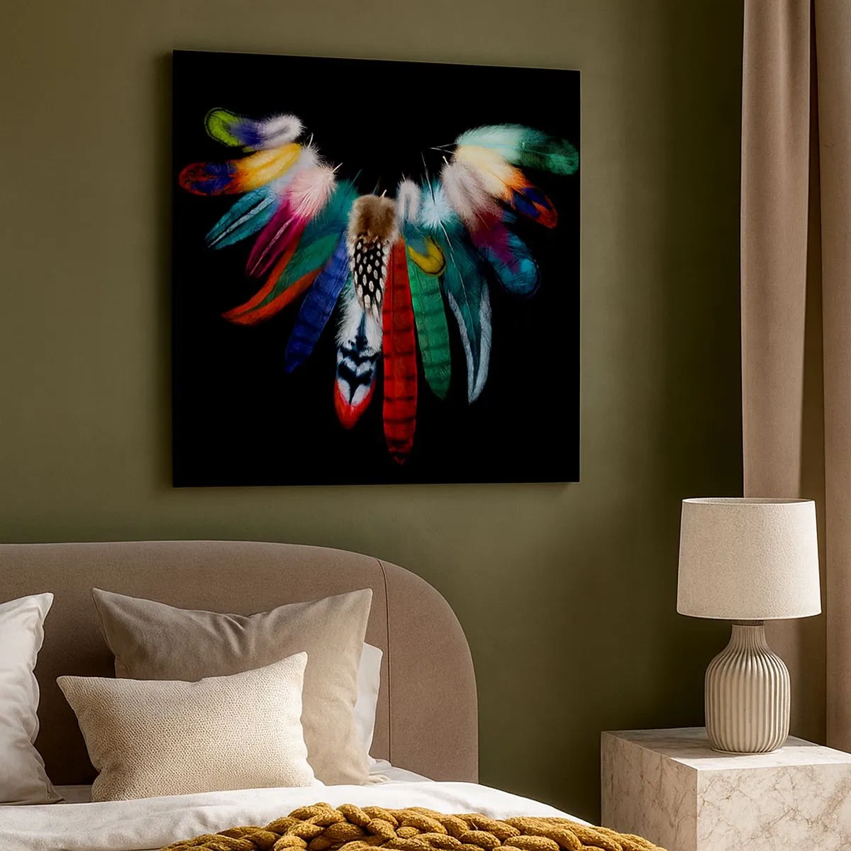 Quadro em tela - Colar indiano - 30x30 cm