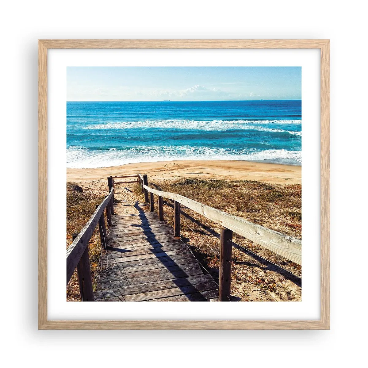 Pôster com moldura de carvalho claro - Corra! - 50x50 cm