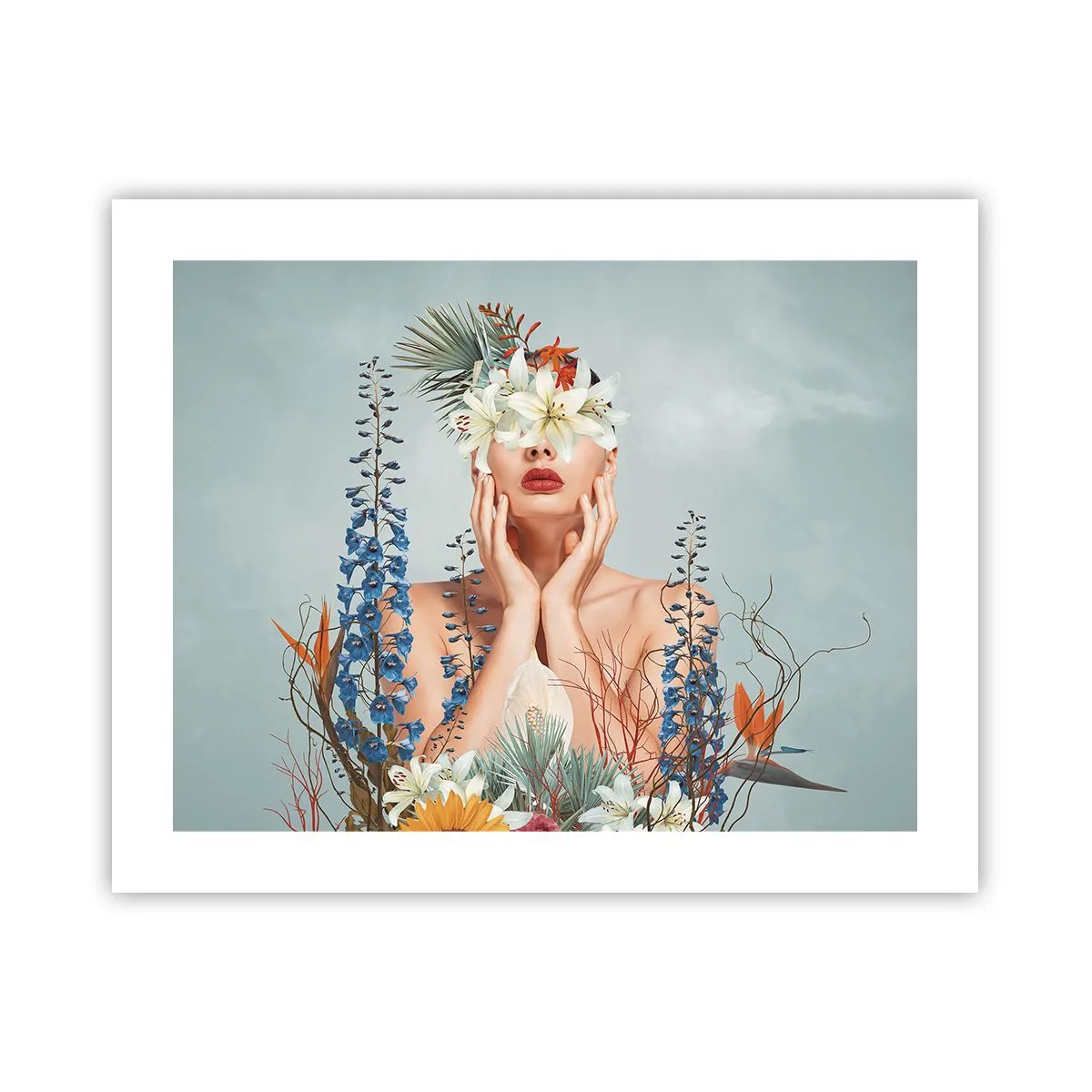 Pôster - Mulher – flor - 50x40 cm