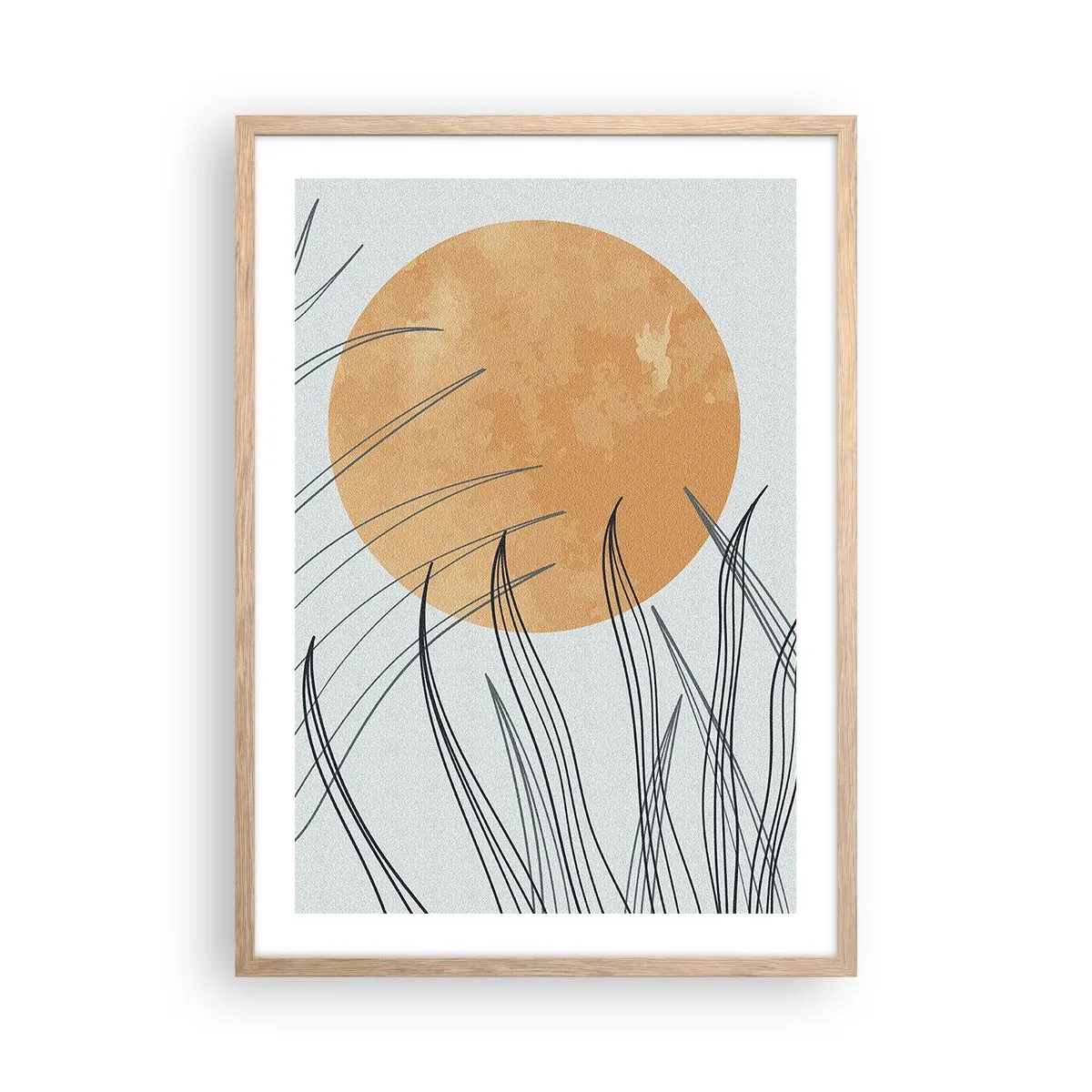 Pôster com moldura de carvalho claro - Sempre em direção ao sol - 50x70 cm