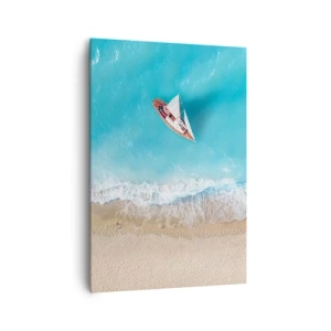 Quadro em tela - No limite do azul e do ouro - 70x100 cm