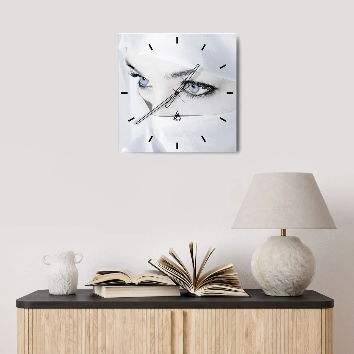 Relógio de parede - Relógio em vidro - Direto das mil e uma noites - 40x40 cm