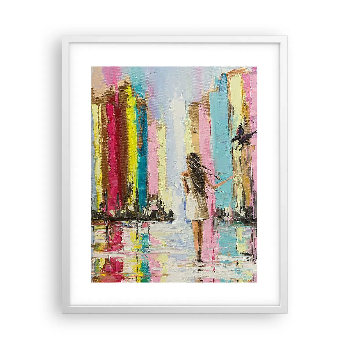 Pôster em moldura branca - Segue-me - 40x50 cm