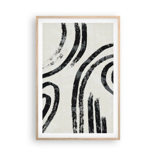 Pôster com moldura de carvalho claro - Meio parado - 61x91 cm