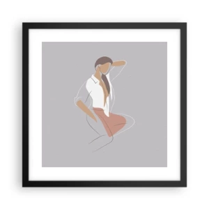 Pôster com moldura preta - O esboço do encanto - 40x40 cm