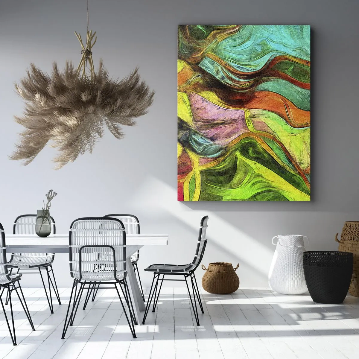 Quadro em tela - O movimento é vida - 55x100 cm
