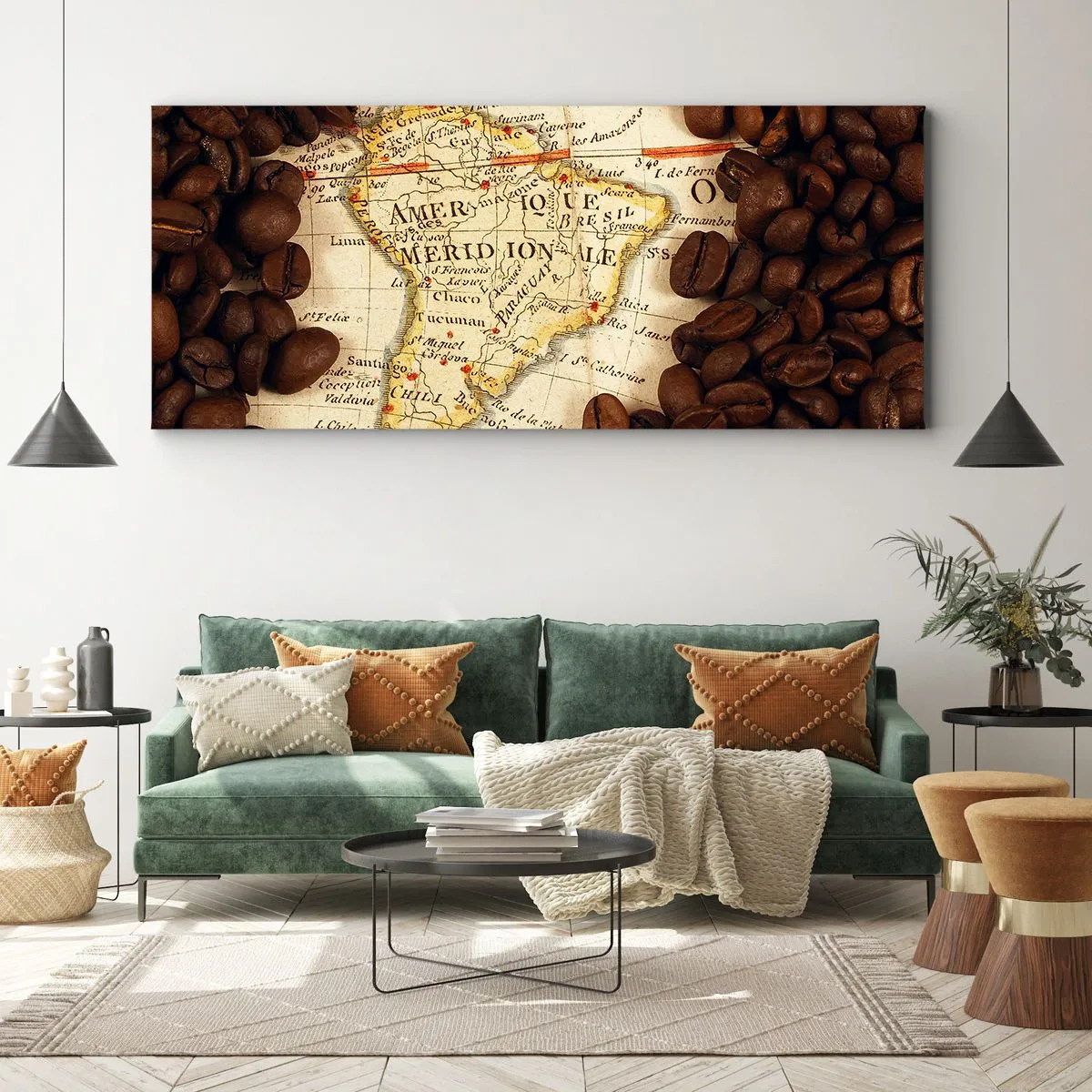 Quadro em tela - De onde vem o melhor café? - 160x50 cm