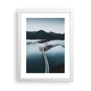 Pôster em moldura branca - Sobre a água tão lisa quanto um espelho - 30x40 cm