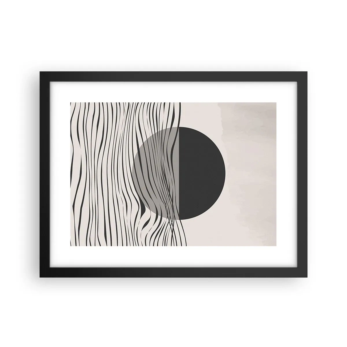 Pôster com moldura preta - Composição da metade - 40x30 cm