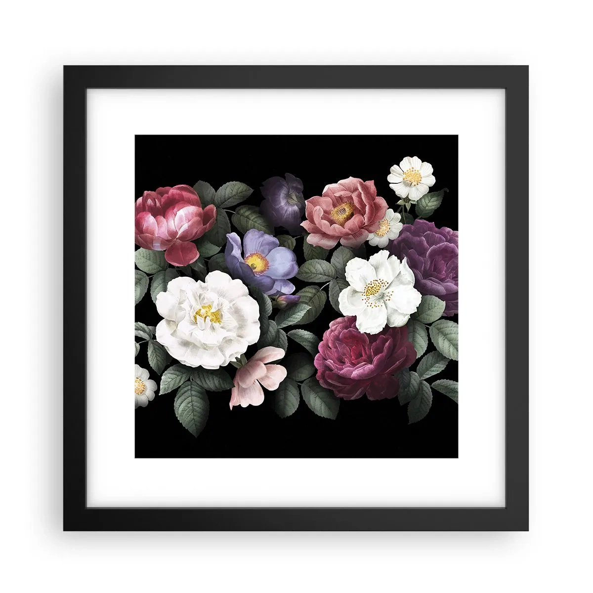 Pôster com moldura preta - Do jardim inglês - 30x30 cm