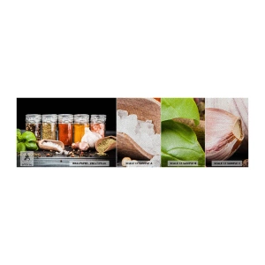 Amostra de papel de parede Premium Sand - Para que a vida tenha um sabor - Gastronomia, Ervas secas, Especiarias - 100x30 cm