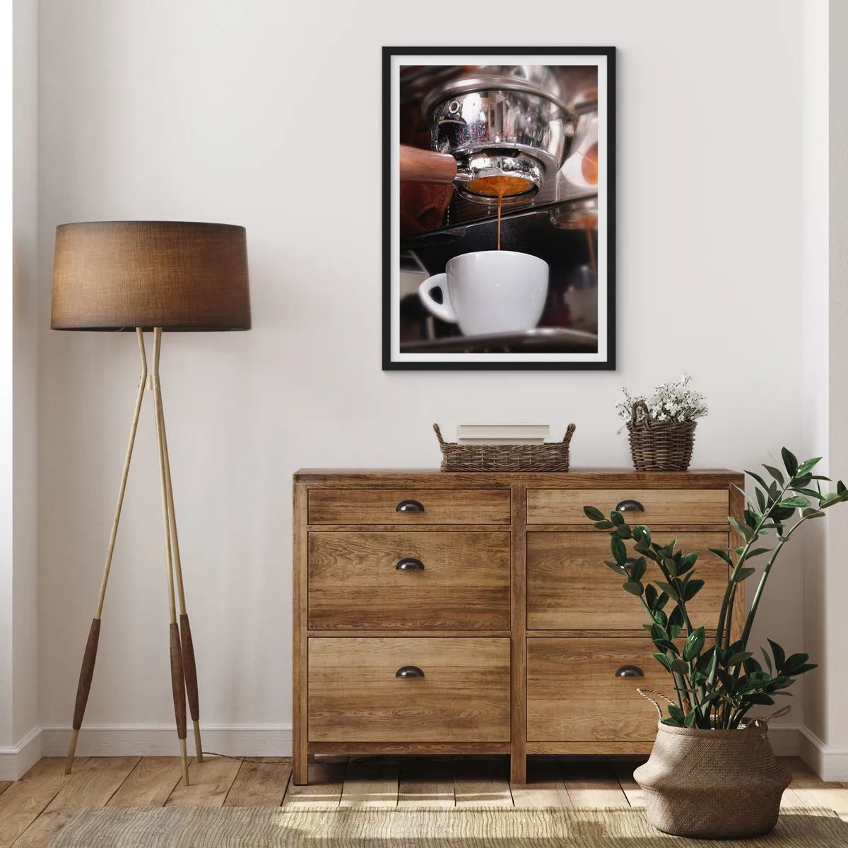 Pôster com moldura preta - Boa hora do dia - 40x50 cm