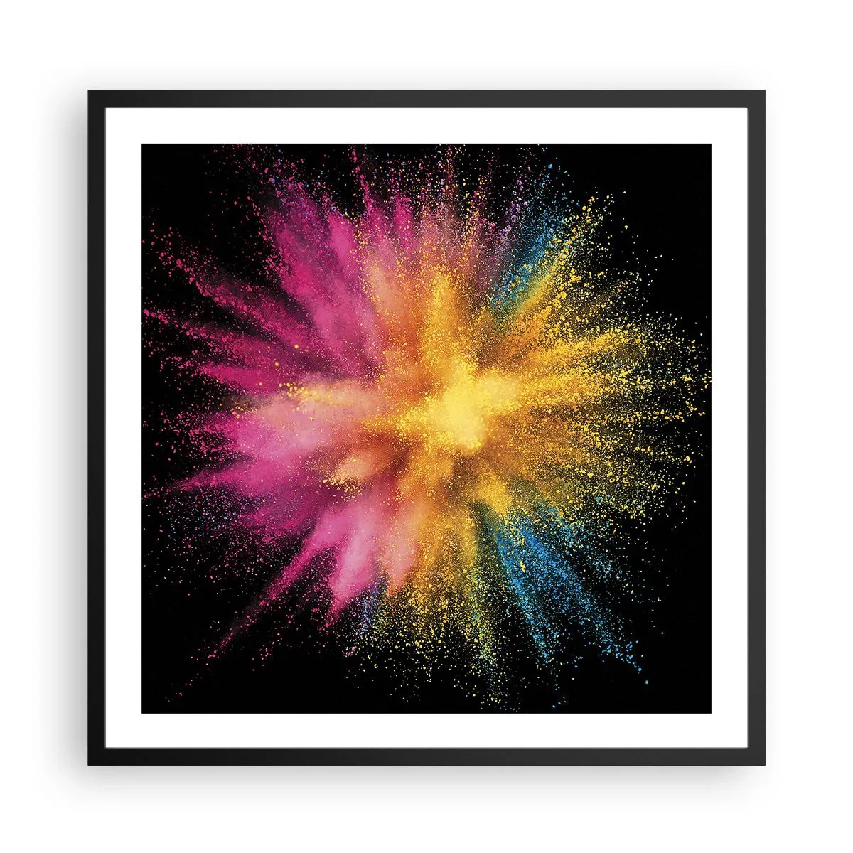 Pôster com moldura preta - O nascimento das cores  - 60x60 cm