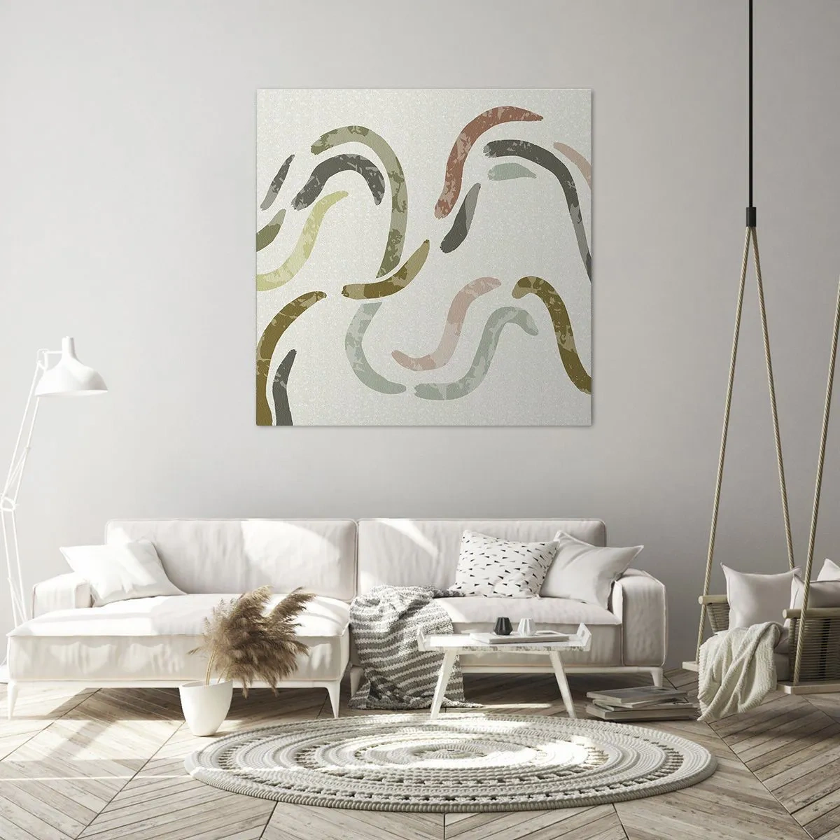 Quadro em tela - Uma alegre dança de abstração - 70x70 cm