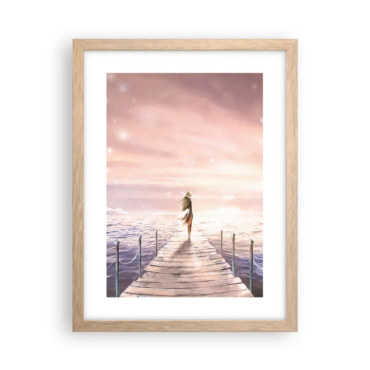 Pôster com moldura de carvalho claro - À luz de um sonho - 30x40 cm