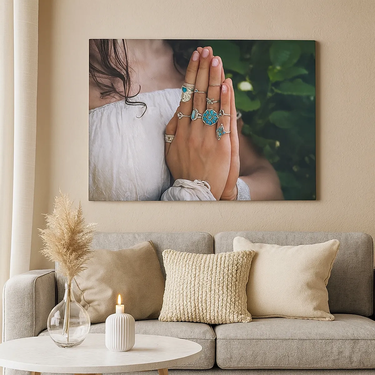 Quadro em tela - Bem-vindo ao centro do ser - 30x30 cm