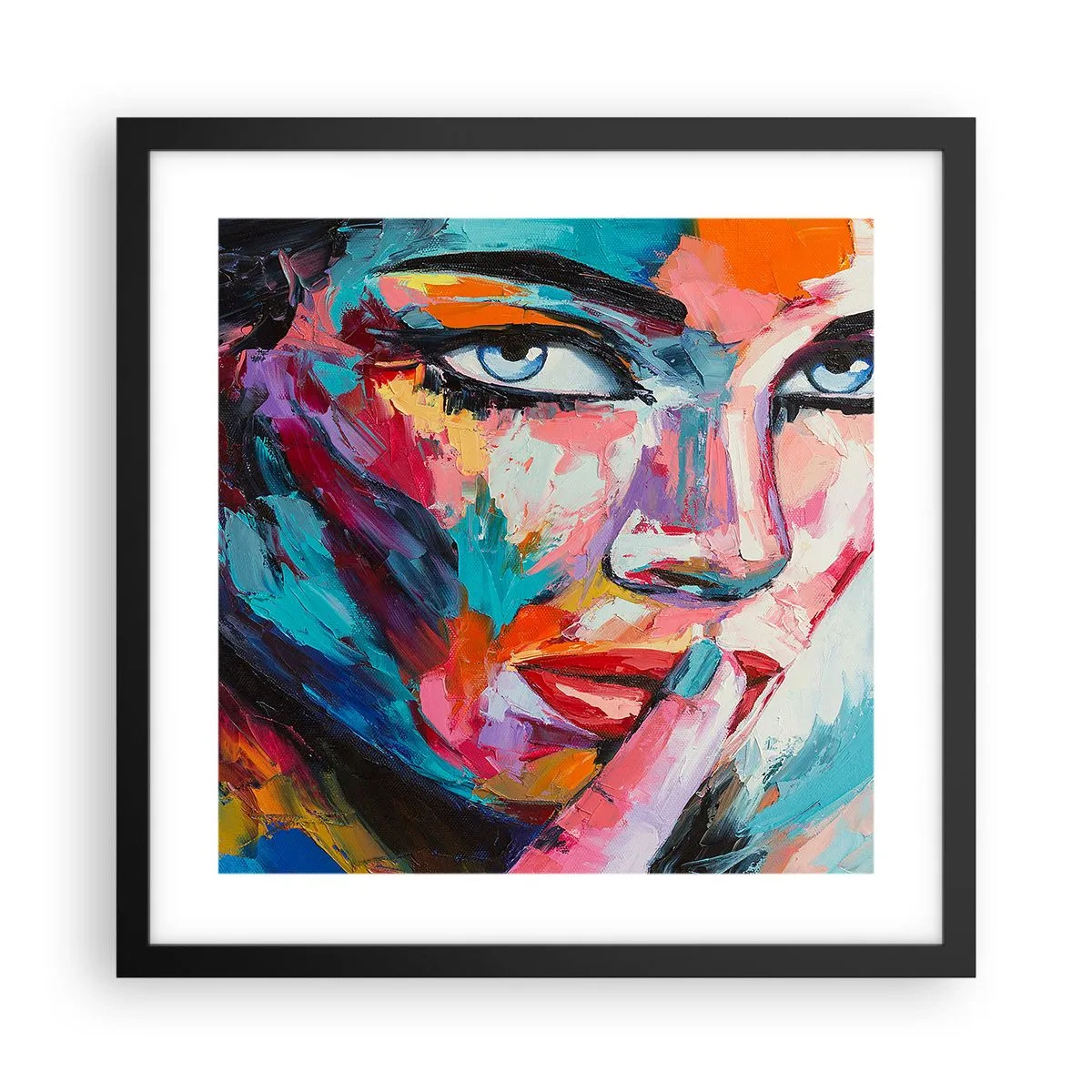 Pôster com moldura preta - O nosso primeiro segredo - 40x40 cm