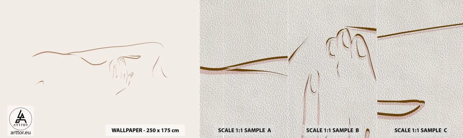 Amostra de papel de parede Premium Sand - A forma do desejo - Abstração, Gráficos, Pedaço - 100x30 cm