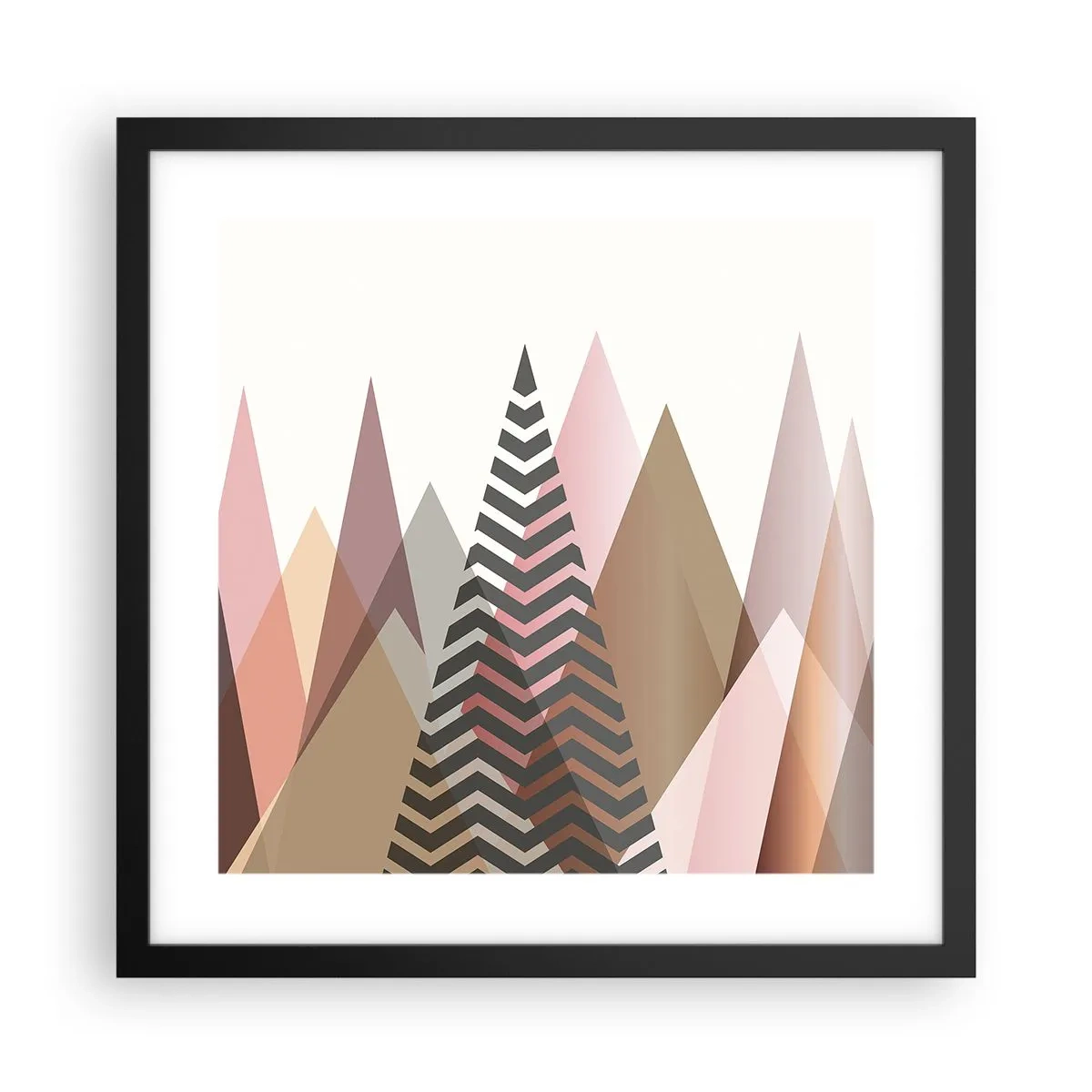 Pôster com moldura preta - Vista piramidal - 40x40 cm