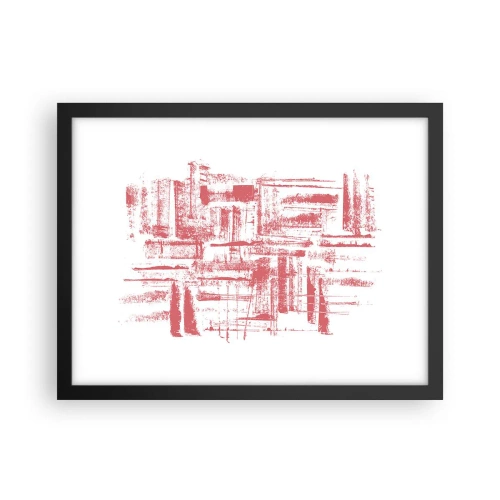 Pôster com moldura preta - Cidade Vermelha - 40x30 cm