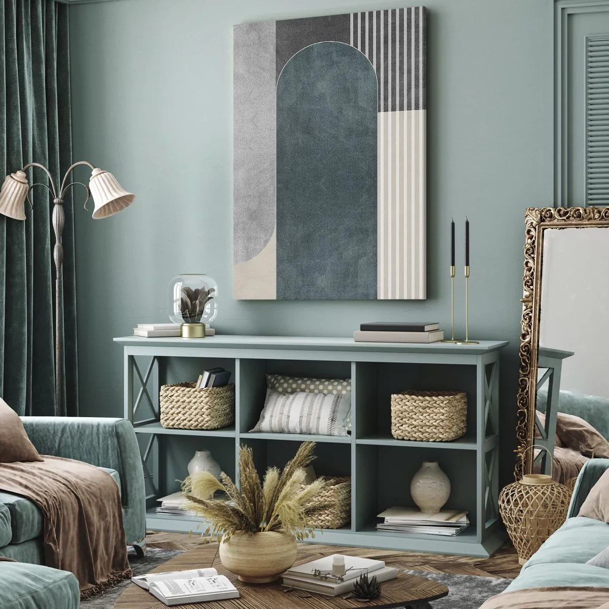 Quadro em tela - Composição ao nível - 55x100 cm