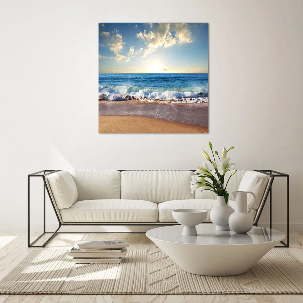 Quadro em vidro - Movimento e quietude ao mesmo tempo - 60x60 cm