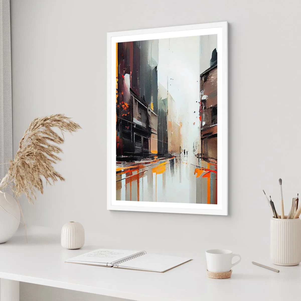 Pôster em moldura branca - Dia chuvoso - 30x40 cm