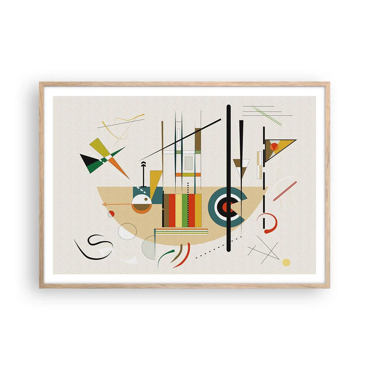 Pôster com moldura de carvalho claro - E o mundo ri - 100x70 cm