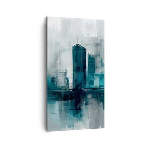 Quadro em tela - Uma cidade da cor da chuva - 45x80 cm