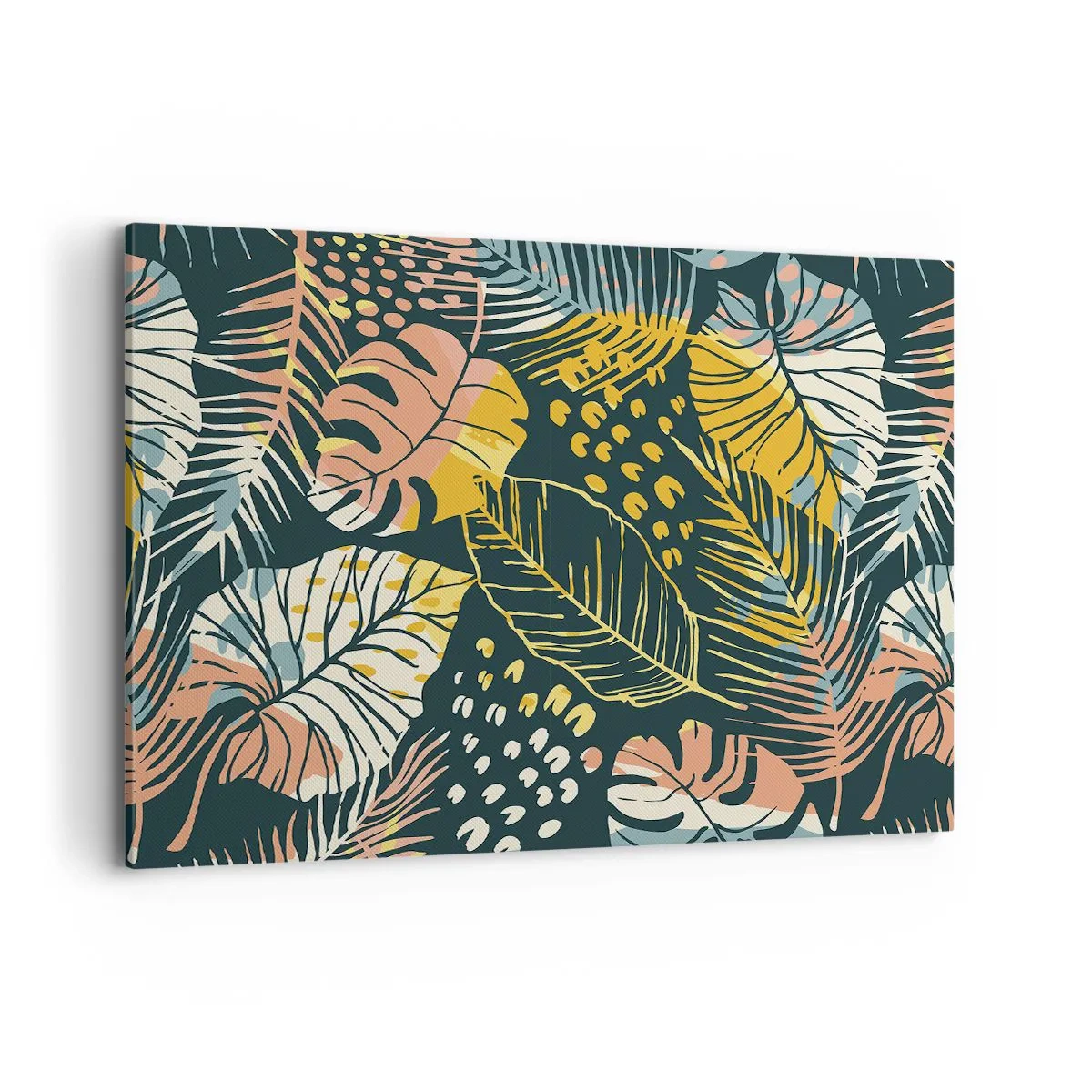 Quadro em tela - Fantasia de folhas - 100x70 cm