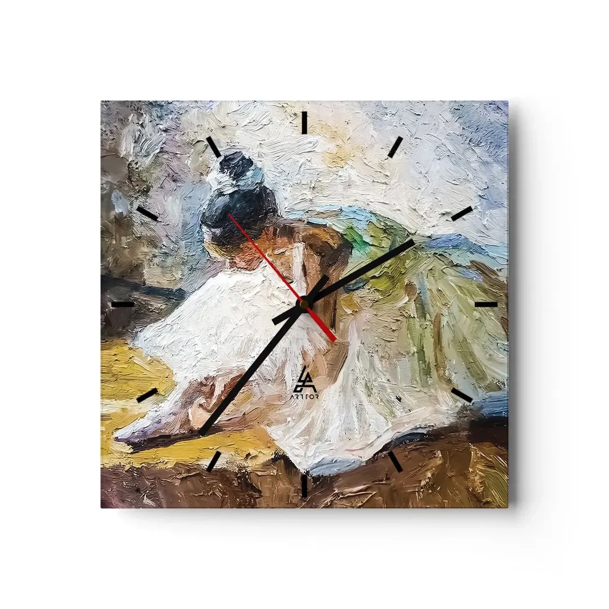 Relógio de parede - Relógio em vidro - Do quadro de Degas - 30x30 cm